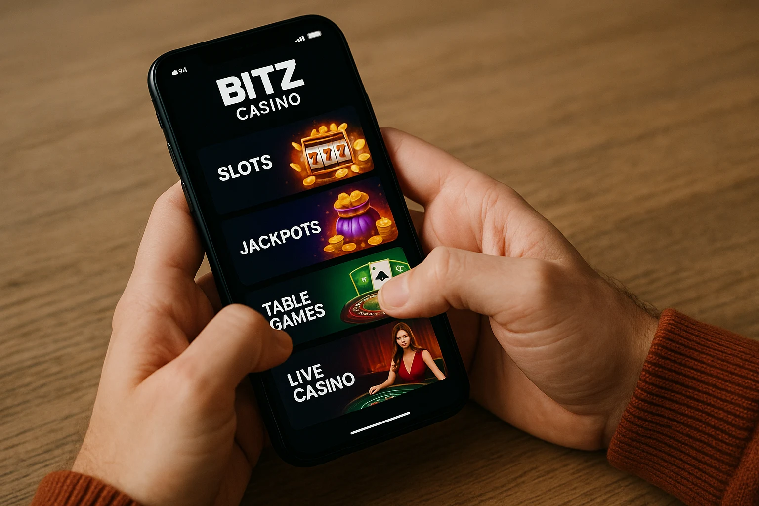 мобільний додаток Bitz casino